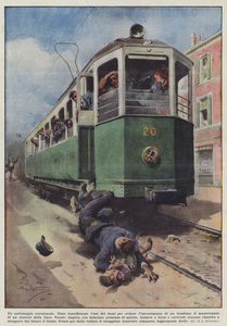 En eksepsjonell redning (farge litho) av Achille Beltrame