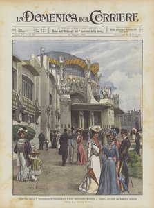 Åpning av den første internasjonale utstillingen for moderne dekorativ kunst i Torino, foran Rotonda DOnore