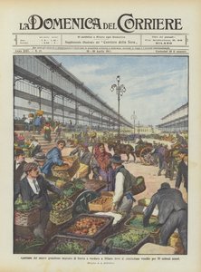 Åpning av det nye grandiose frukt- og grønnsaksmarkedet i Milano hvor salget på 50 millioner annulleres av Achille Beltrame