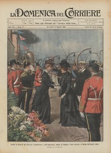 Ankomst til Genova av suverene i England og Russlands keiserinne og møte dem? av Achille Beltrame