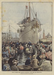 Ankomst til Venezia av keiser i Tyskland ombord på Hohenzollern-skipet