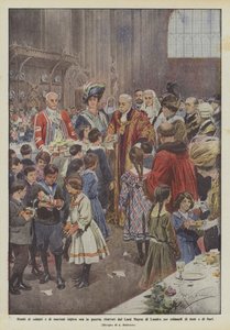 Barn av engelske soldater og sjømenn nå i krig, mottatt av Lord Mayor of London for? av Achille Beltrame