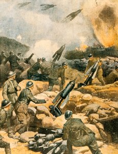 Bombing av Carso-linjer av Achille Beltrame