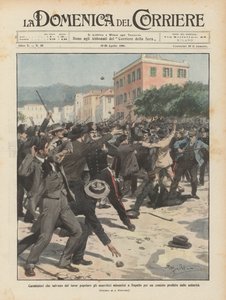 Carabinieri som reddet anarkistene som samlet seg i Rapallo for en demonstrasjon forbudt av myndighetene fra folkelig raseri