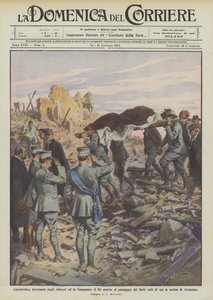 Katastrofale jordskjelv i Abruzzi og Campania, er kongen vitne til passasjen av de sårede fjernet?