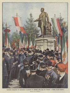 Innvielsesseremoni for monumentet til patriot G Candiani i Casa dei Veterani, i Turate, som han grunnla