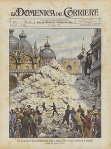 Det som er igjen av Campanile di San Marco, i Venezia, etter kollapsen som skjedde den 14.