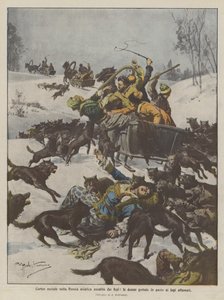 Bryllupsprosesjon i asiatisk Russland angrepet av ulver, kvinner kastet til de sultne ulvene