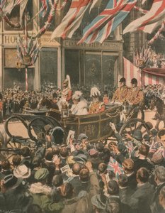 Forsideillustrasjon av kong George Vs jubileum; London, England av Achille Beltrame
