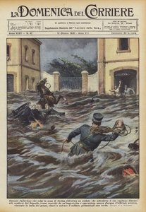 Under flommen som traff Cecina-området (Livorno), ventet en soldat på kapteinen sin?