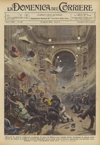 Under en rasende storm som brøt ut over Milano om kvelden, dannet det seg en virvelvind på torget?