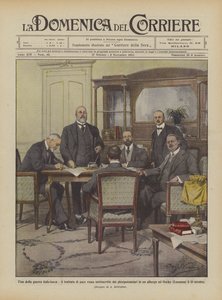 Slutten på den italiensk-tyrkiske krigen, er fredsavtalen signert av de fullmektige? av Achille Beltrame