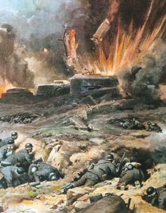 Frankrike, Maginot Line, illustrasjon fra 'The Sunday Courier' av Achille Beltrame