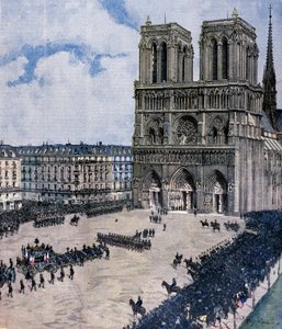 Begravelse av Felix Faure ved Notre Dame-katedralen i Paris i 1899 Illustrasjon av Achille Beltrame av Achille Beltrame
