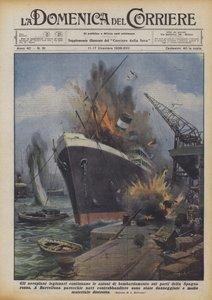 Legionærflyene fortsetter bombeaksjonene mot havnene i det røde Spania av Achille Beltrame