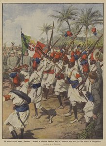 Fantaserer de eritreiske askariene foran det strålende flagget til det 84. infanteriet på deres utflukt?
