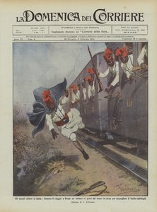 Den eritreiske askari i Italia, under reisen til Roma kaster en soldat seg fra toget på flukt for?