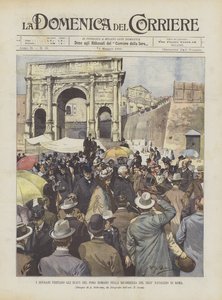 Suverene besøker utgravningene av Forum Romanum på 2653-årsjubileet for Roma