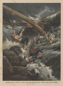 Dramaene fra havet, forliset, med fem ofre, av fiskebåten Ricordo ved havnen i Pesaro