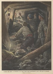 Gruvenes tragedier, løslatelsen av tre arbeidere som ble gravlagt 44 dager klokken 300?