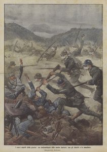 De nye sidene ved krig, et motangrep fra infanteriet vårt, med hjelmer og masker