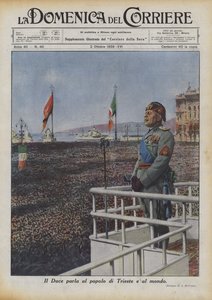 The Duce snakker til folket i Trieste og til verden