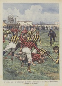 Spillet av fotball i Milano traver for å vinne den kongelige medaljen, den siste kampen mellom Milano og Torino