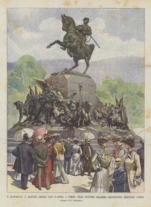 Monumentet til prins Amedeo, hertugen av Aosta, i Torino, av billedhuggeren Calandra, innviet sist onsdag