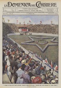 Romas jul på nasjonalstadion, foran boksen til suverene, skolebarn?