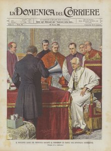 Pave Leo XIII uttaler ordene til den apostoliske velsignelse foran fonografen