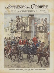Presidenten for Den franske republikk i Italia, hans ankomst til Piazza Del Quirinale, Roma av Achille Beltrame