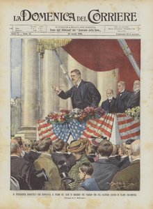 President Roosevelt holder den første av sine 75 taler på reisen han er på?
