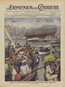 Forrige søndags høytidelige lansering i arsenalet til Spezia av det nye mektige slagskipet Andrea Doria