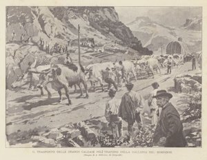 Transport av de store tunnelkjelene til Simplon-tunnelen