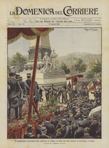 Femtiårsjubileet for ekspedisjonen til Krim, paraden av veteraner foran monumentet, i Torino