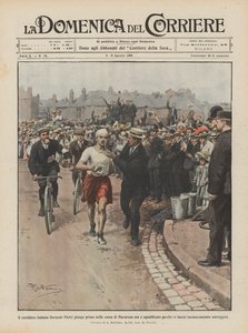 Den italienske løperen Dorando Pietri kommer først i maratonløpet, men hvorfor blir diskvalifisert?