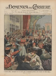 Det politiske øyeblikket, montenegrinere som protesterer mot i et lite teater i Konstantinopel?