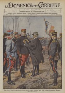 President Poincare gir Generalissimo Joffre militærmedaljen for tapperhet. Hvordan?