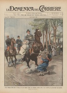 Redder kong Alfonso XIII en liten jente som har falt under hesten hans i Ceuta med et raskt trekk?