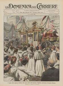 Hilsen fra Berlin-damene til den nye svigerdatteren til keiser Wilhelm, prinsesse Alexandra Holstein av Achille Beltrame