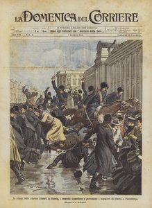 I påvente av liberale reformer i Russland, sprer kosakker og går til grunne drømmerne om frihet i Petersburg av Achille Beltrame