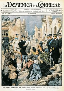 Italia, Milano, kongen av Italia besøker Reggio Calabria av Achille Beltrame