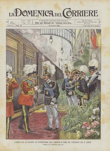 Ankomsten av kong Edward VII av England til Roma stasjon om ettermiddagen 27. april