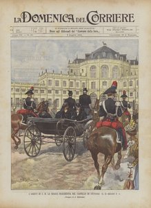 Ankomsten av HM Dronning Margherita til Stupinigi-slottet 25. juni USA