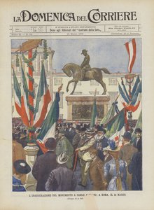 Innvielsen av monumentet til Carlo Alberto, i Roma, 14. mars