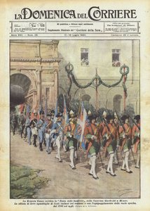 Cuneo Brigade feirer flaggfestivalen i Garibaldi-kasernen i Milano