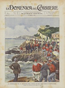 Markeringen av 42-årsjubileet for de tusen avgang fra klippen Quarto til havet av Achille Beltrame