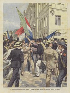 Demonstrasjonen av de parisiske studentene til fordel for boerne, spredt av politiet foran Sorbonne