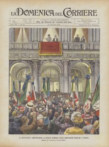 Den entusiastiske demonstrasjonen til suverene fremmet av populære foreninger i Venezia
