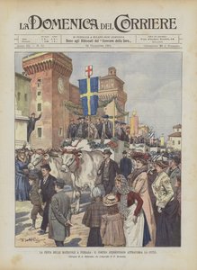 Freshmen-festen i Ferrara, Studentparaden krysser byen av Achille Beltrame